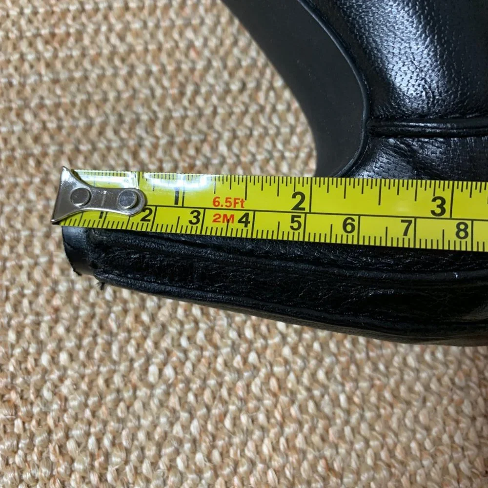 Size 7.5 Tsubo Womens Knee High Pleated Boots - Black Leather - Picture 11 of 12